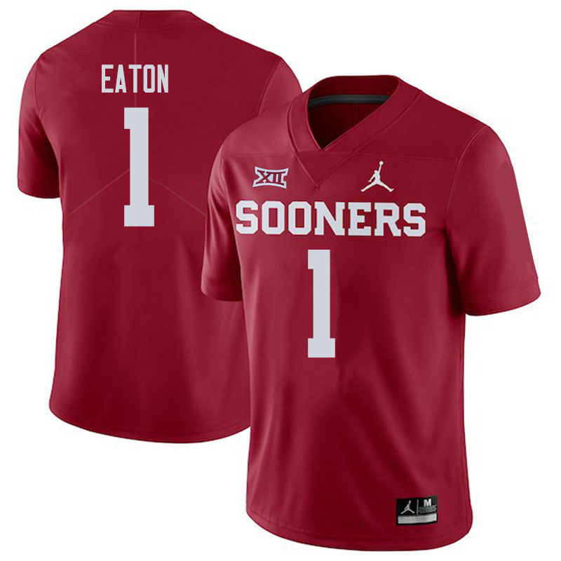 Oklahoma Sooners #1 Joshua Eaton College Football Jerseys Sale-Crimson